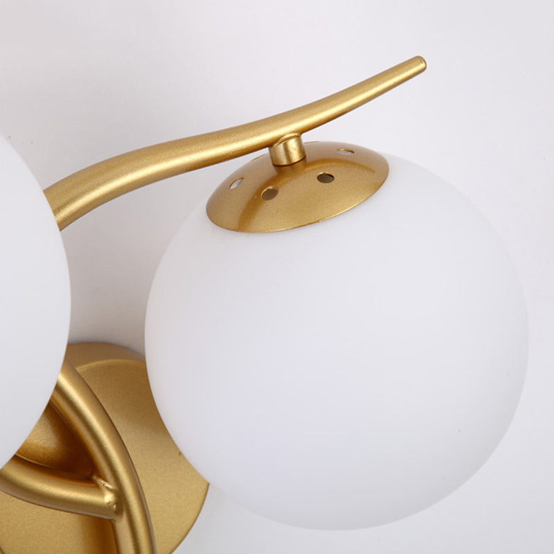 2-Light Glass Wall Lamp in Modern Creative Style Wrought Iron Wall Sconce for Interior Spaces