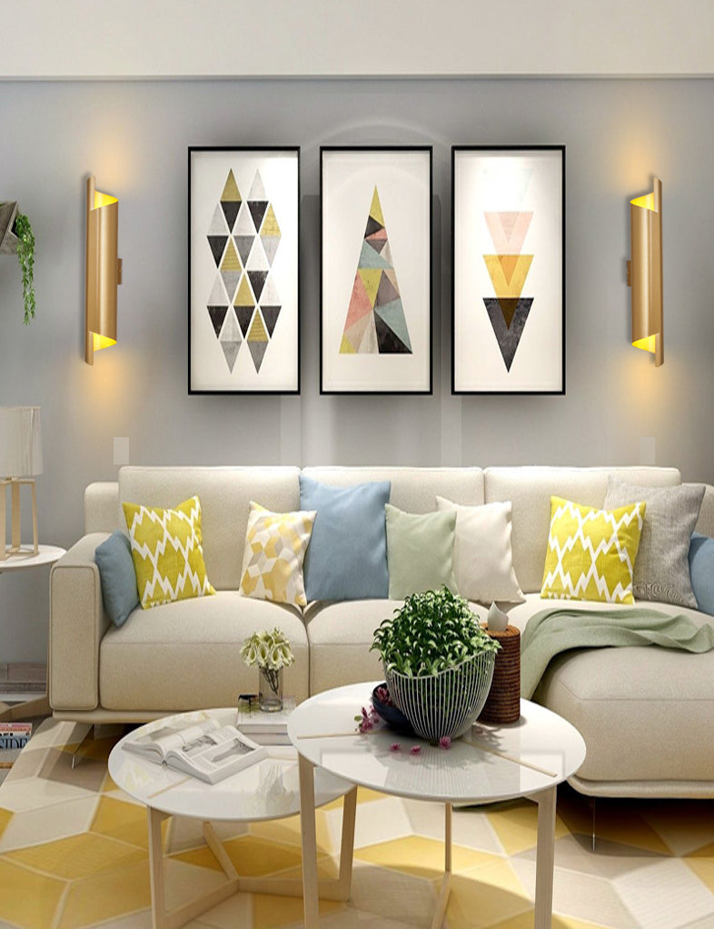 Modern Artistic Cylindrical Wall Sconce Wrought Iron Wall Lamp for Interior Spaces