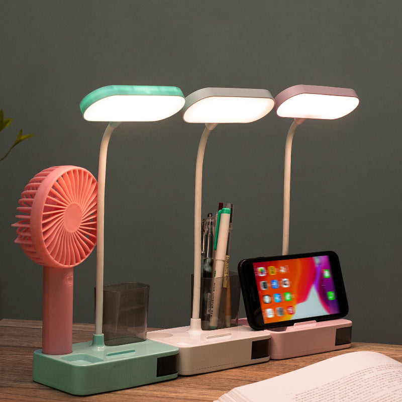 Macaron Rettangolare Reading Lamp Plasticy 1 Head Kids Room Table Light with Port