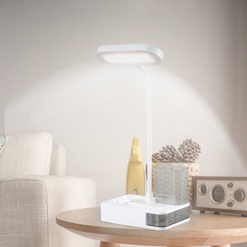 Macaron Rettangolare Reading Lamp Plasticy 1 Head Kids Room Table Light with Port