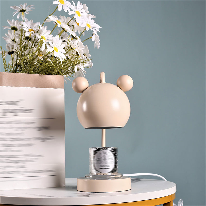 Macaron Melting Wax Warmer Table Lamp Metallic 1-Light Bedroom Nightstand Light with Dome Shade