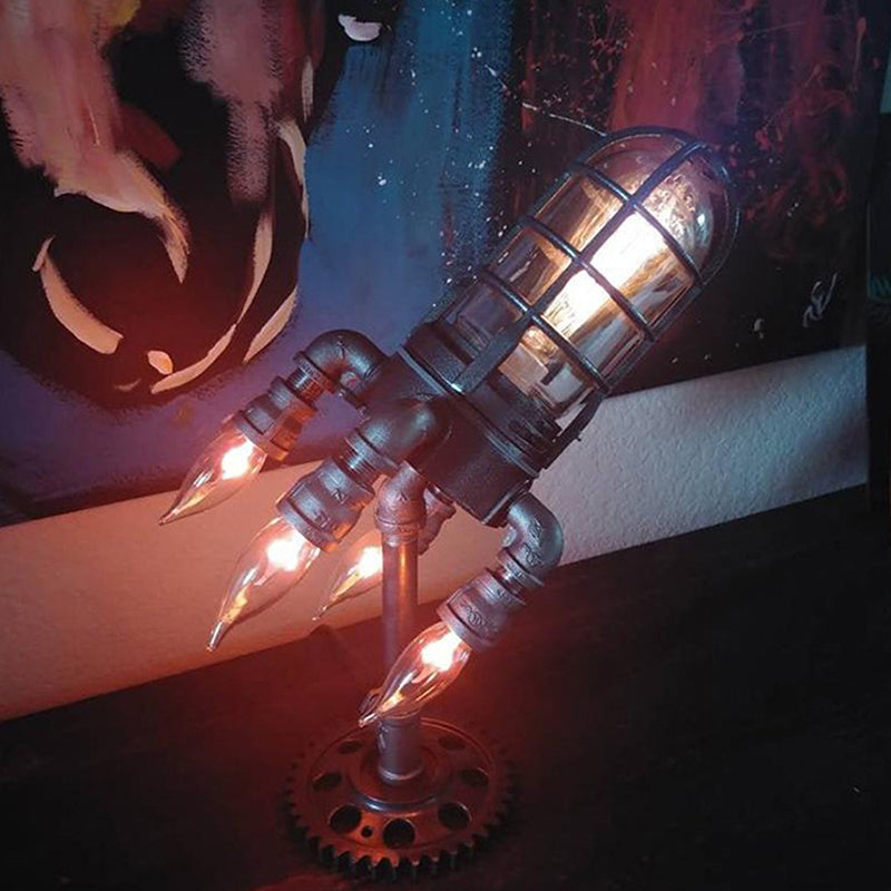 Bronzo Rocket Night Light Style Industrial Style Plastic 1 Light Afta camera da letto Lampada