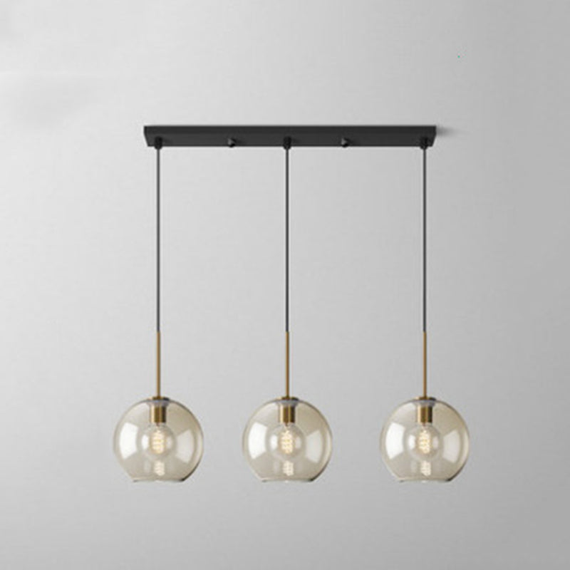 3 Lights Hanging Ceiling Lights Contemporary Glass Hanging Pendant Lights for Restaurant