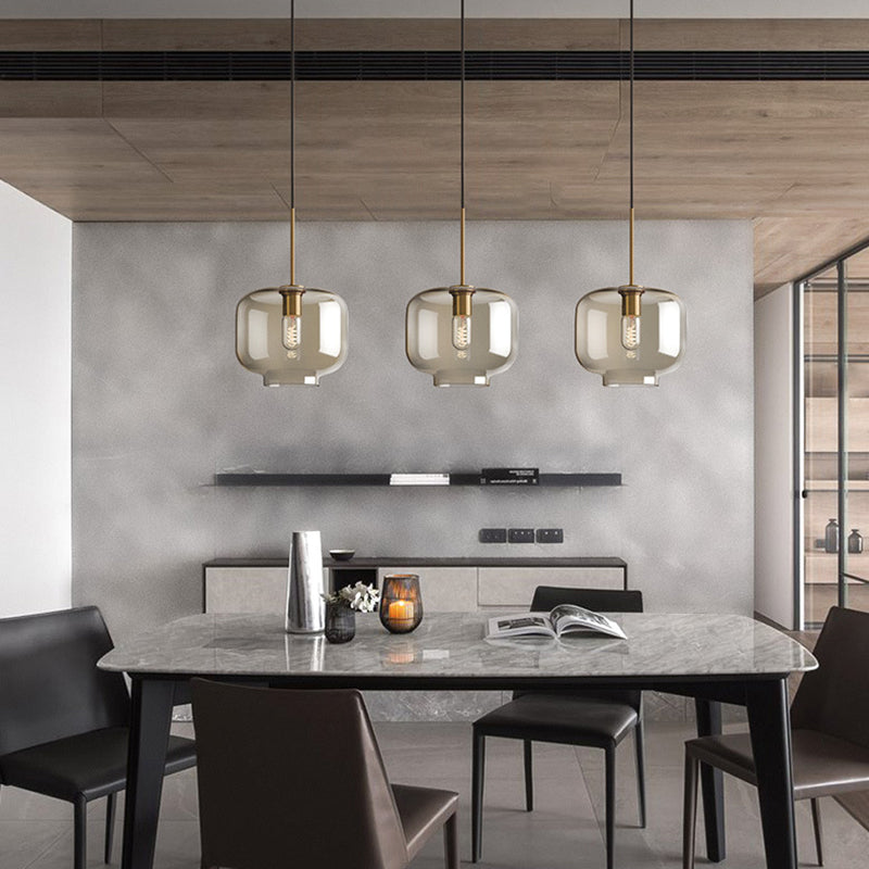 3 Lights Hanging Ceiling Lights Contemporary Glass Hanging Pendant Lights for Restaurant