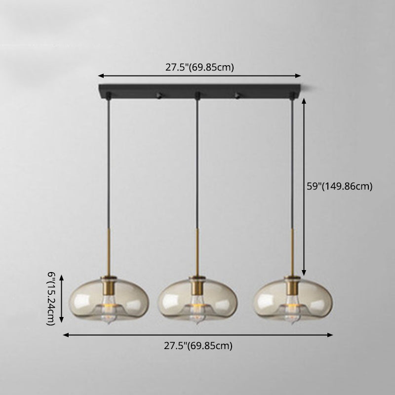 3 Lights Hanging Ceiling Lights Contemporary Glass Hanging Pendant Lights for Restaurant
