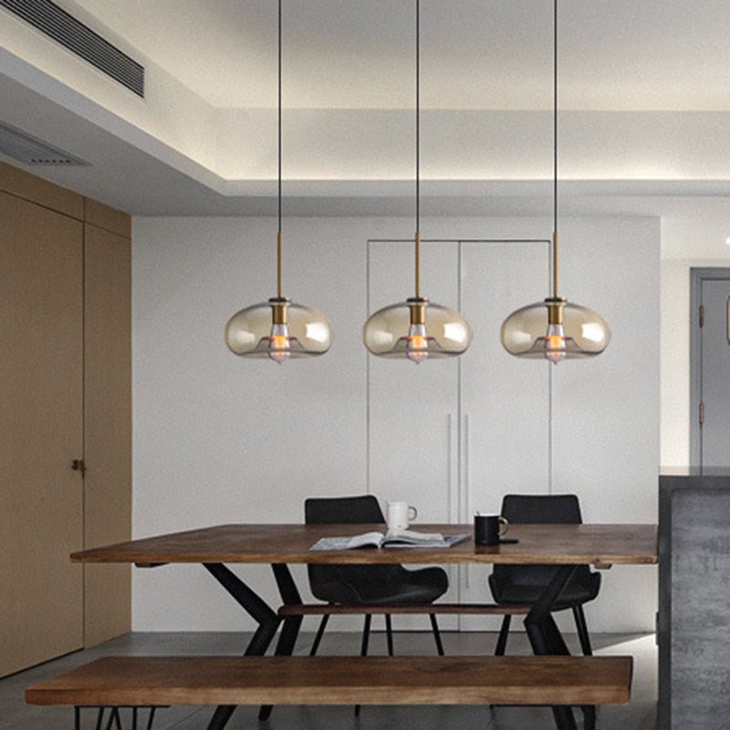 3 Lights Hanging Ceiling Lights Contemporary Glass Hanging Pendant Lights for Restaurant