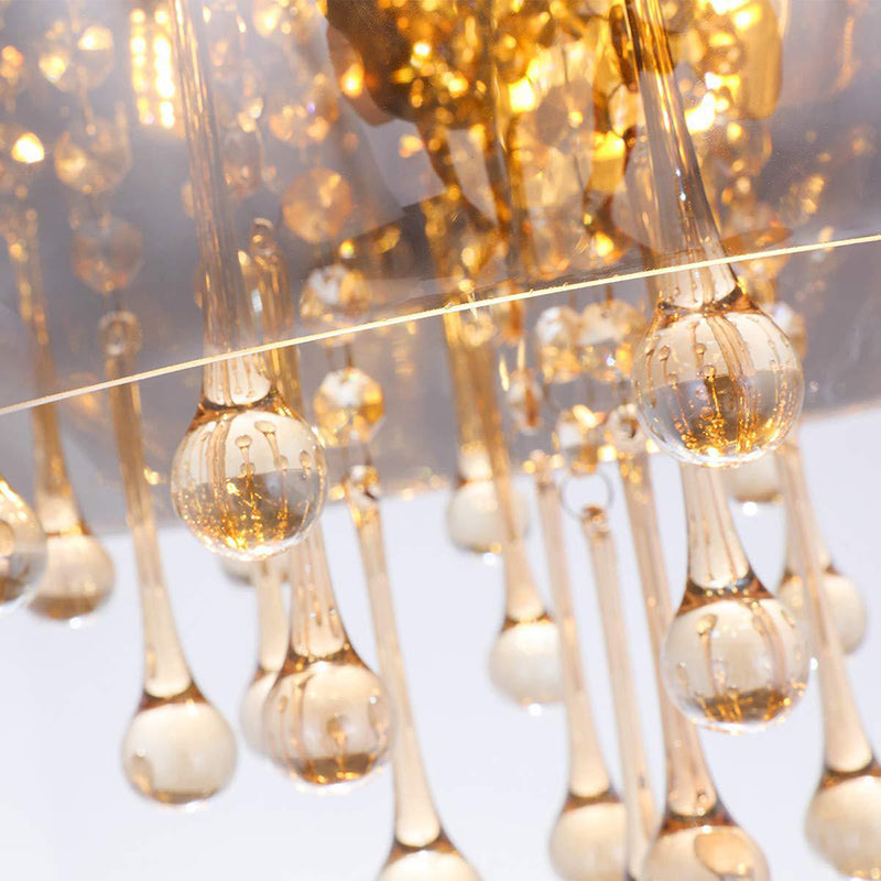 Ultra-modern Simplicity Drum Multi Light Pendant Glass Suspension Pendant Light for Restaurant