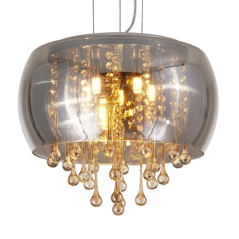 Ultra-modern Simplicity Drum Multi Light Pendant Glass Suspension Pendant Light for Restaurant