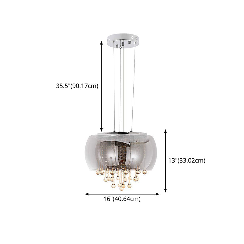 Ultra-modern Simplicity Drum Multi Light Pendant Glass Suspension Pendant Light for Restaurant