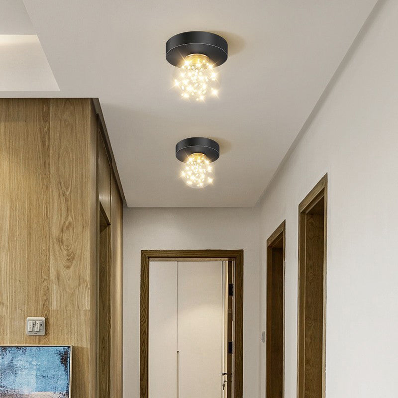 Global Glass Plafonnier moderne à 1 lumière à montage encastré à LED pour couloir