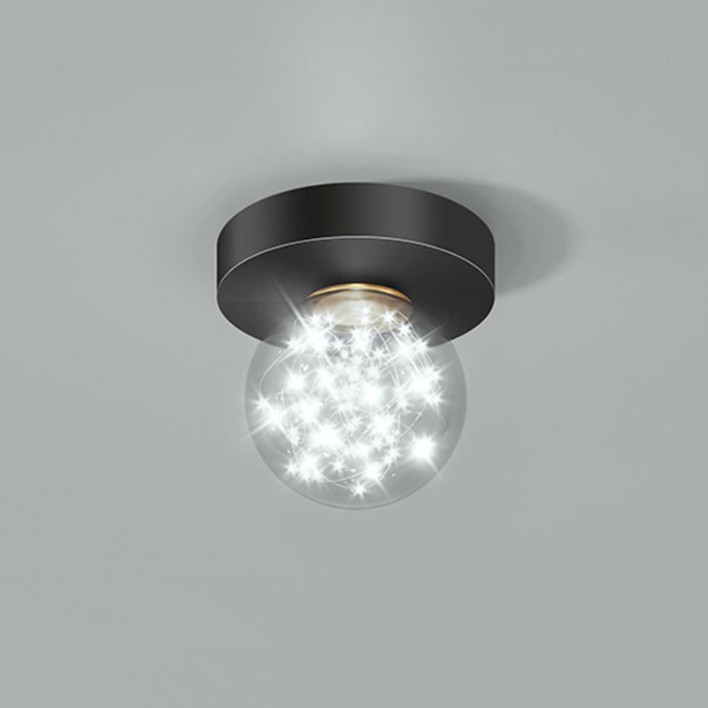 Global Glass Plafonnier moderne à 1 lumière à montage encastré à LED pour couloir
