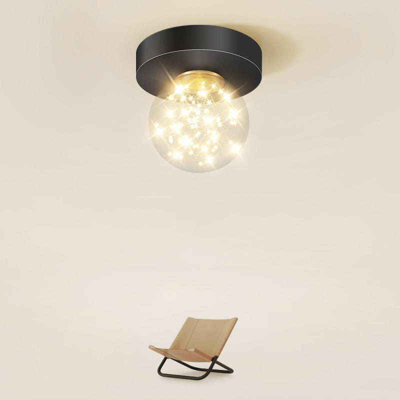 Global Glass Plafonnier moderne à 1 lumière à montage encastré à LED pour couloir