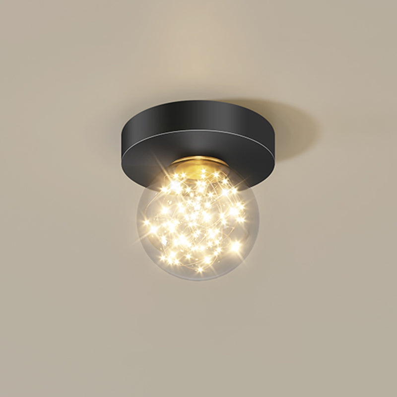 Global Glass Plafonnier moderne à 1 lumière à montage encastré à LED pour couloir