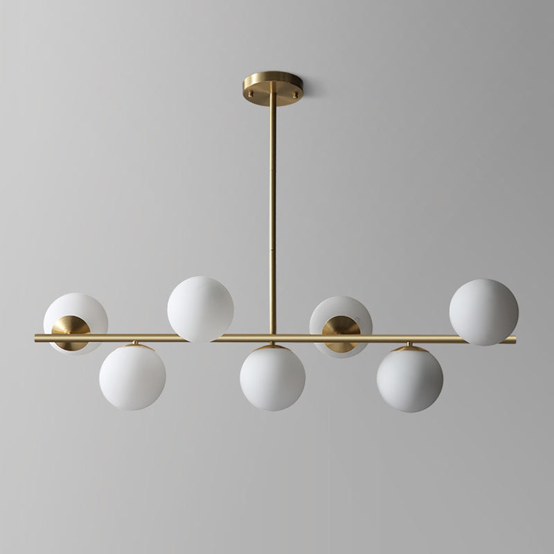 Luce isola a 7 luci d'oro nella moderna luce a sospensione di rame Sputnik in stile creativo con tonalità di vetro