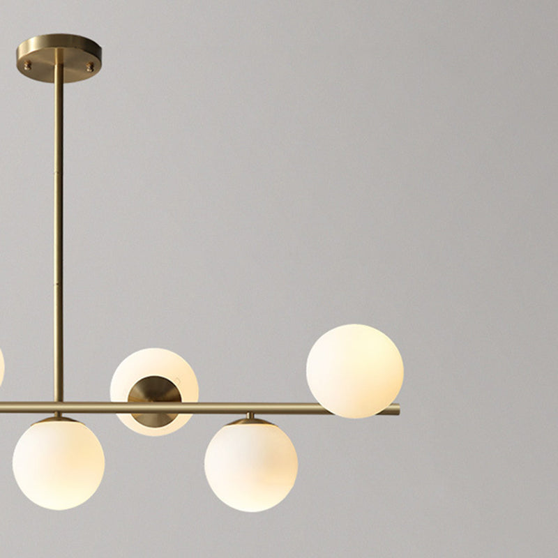 Luce isola a 7 luci d'oro nella moderna luce a sospensione di rame Sputnik in stile creativo con tonalità di vetro