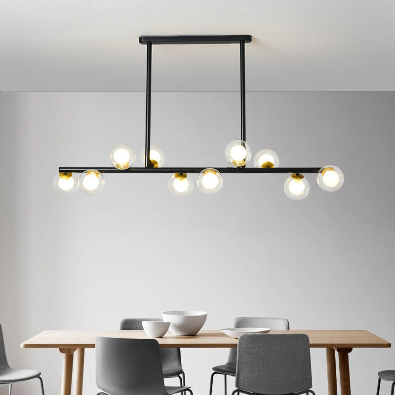 Modern Fashionable Sputnik Island Light Wrought Iron Pendant Light with Clear Glass Shade