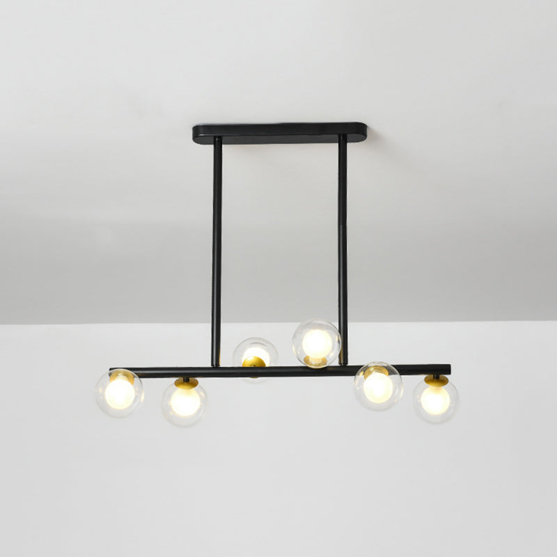 Modern Fashionable Sputnik Island Light Wrought Iron Pendant Light with Clear Glass Shade