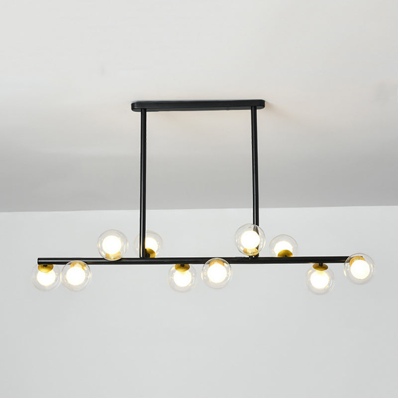 Modern Fashionable Sputnik Island Light Wrought Iron Pendant Light with Clear Glass Shade