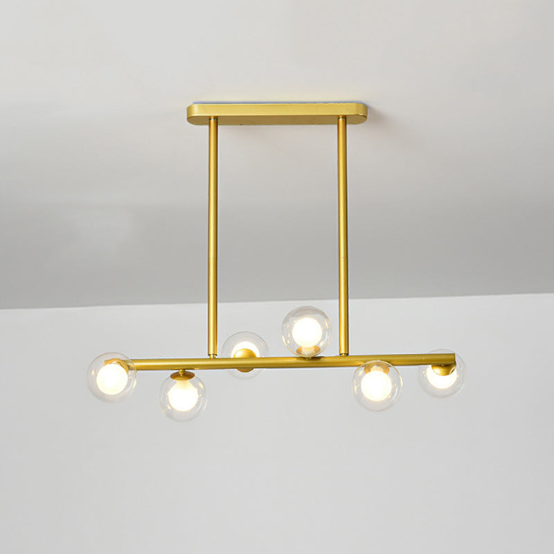 Modern Fashionable Sputnik Island Light Wrought Iron Pendant Light with Clear Glass Shade