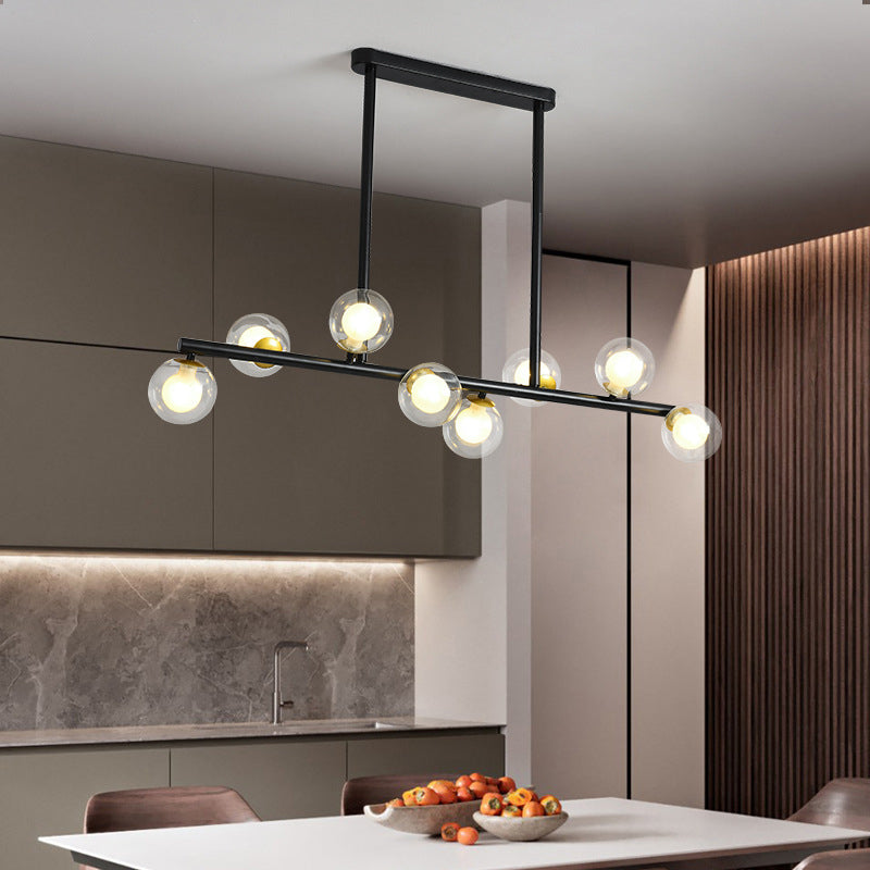 Modern Fashionable Sputnik Island Light Wrought Iron Pendant Light with Clear Glass Shade