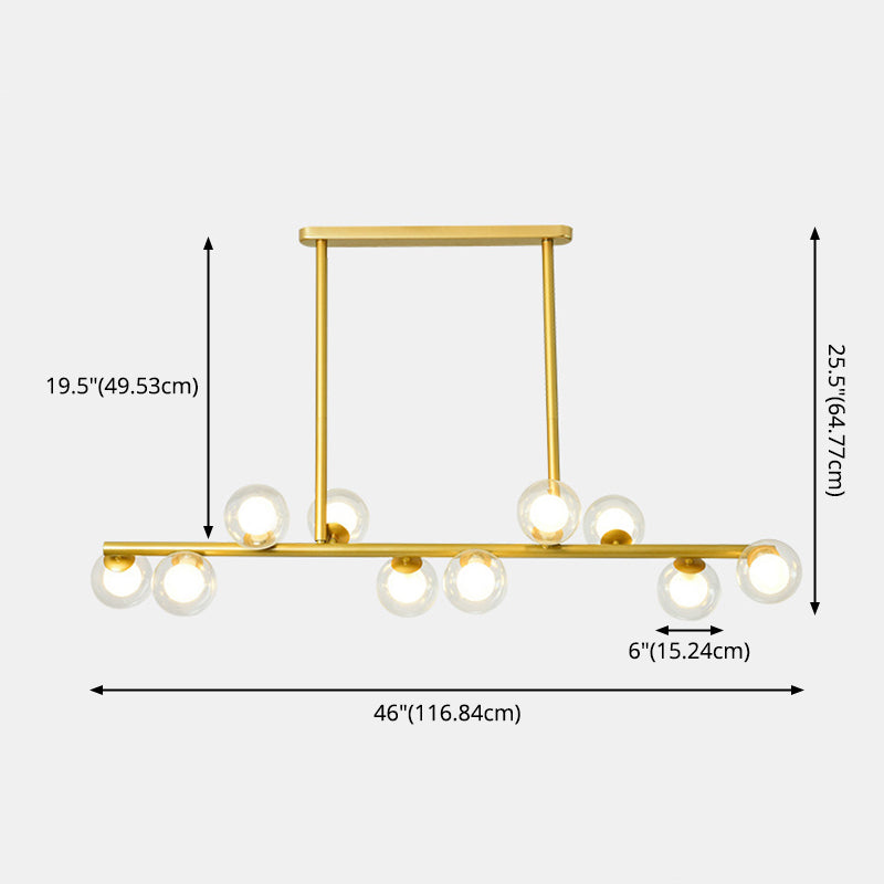 Modern Fashionable Sputnik Island Light Wrought Iron Pendant Light with Clear Glass Shade