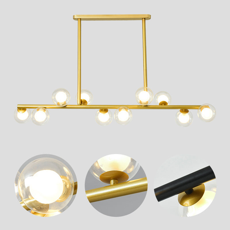 Modern Fashionable Sputnik Island Light Wrought Iron Pendant Light with Clear Glass Shade