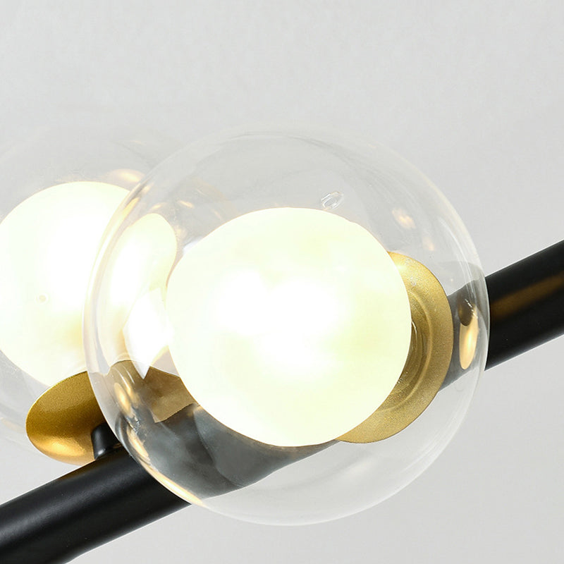 Modern Fashionable Sputnik Island Light Wrought Iron Pendant Light with Clear Glass Shade