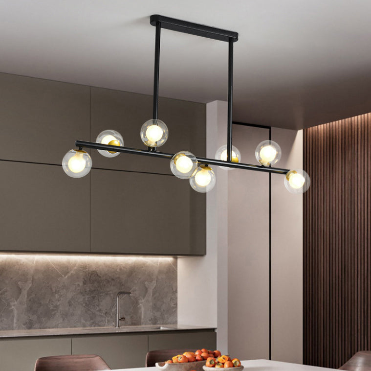 Modern Fashionable Sputnik Island Light Wrought Iron Pendant Light with Clear Glass Shade