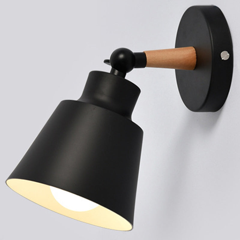 Metal Cone Shaped Sconce Light Fixture Nordic Style Wall Light Fixture for Bedroom