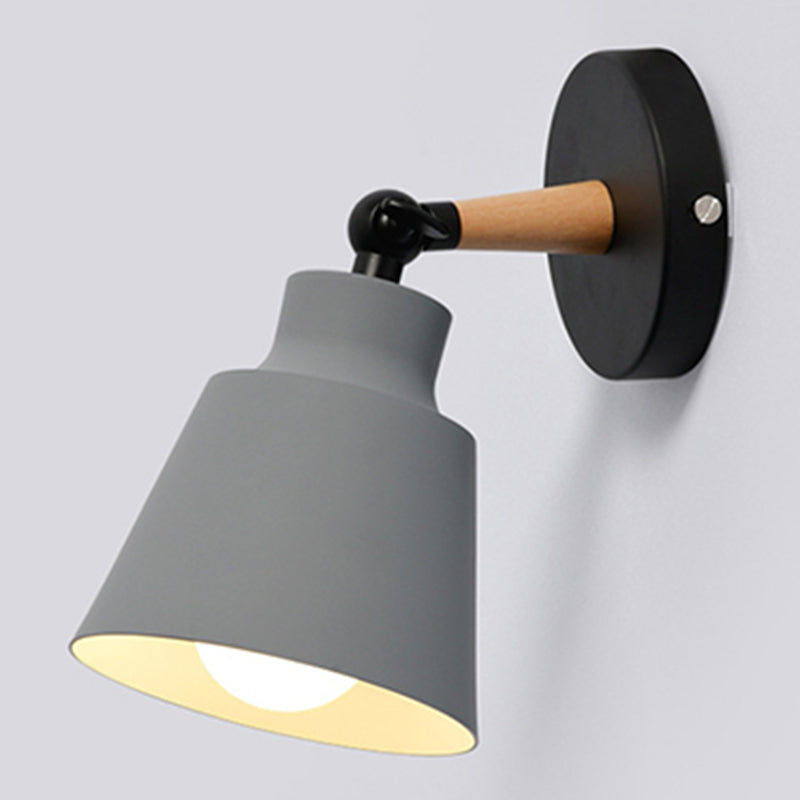 Metal Cone Shaped Sconce Light Fixture Nordic Style Wall Light Fixture for Bedroom