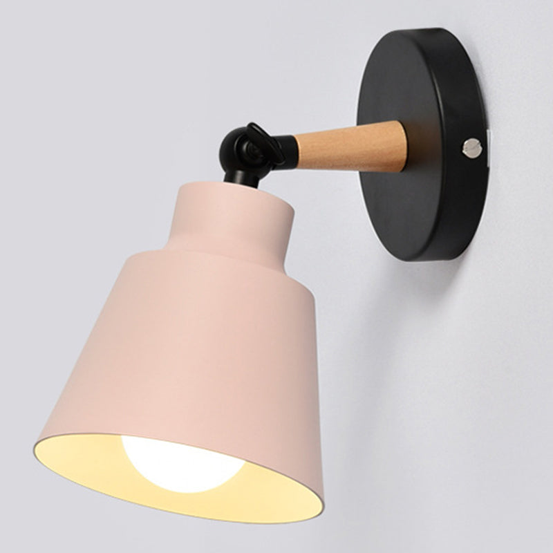 Metal Cone Shaped Sconce Light Fixture Nordic Style Wall Light Fixture for Bedroom