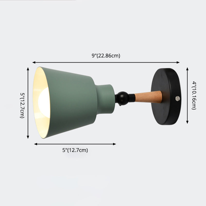 Metal Cone Shaped Sconce Light Fixture Nordic Style Wall Light Fixture for Bedroom