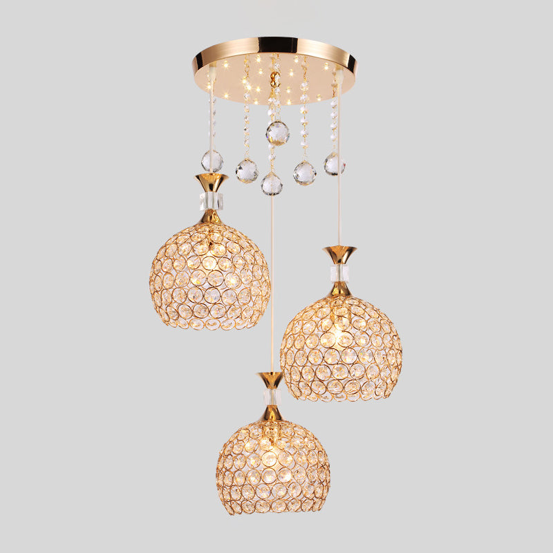 3 lichten ballichtophanging hanger moderne eenvoudige kristallen hanglampen voor bed naast