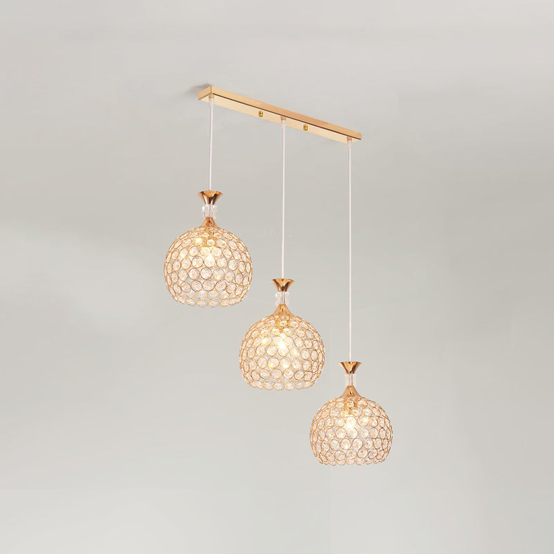 3 lichten ballichtophanging hanger moderne eenvoudige kristallen hanglampen voor bed naast
