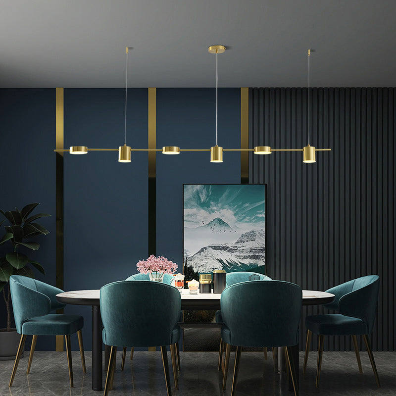 Cylinder Island Lighting Metallic Contemporary Simplicity Pendant Lighting Fixtures for Restaurant