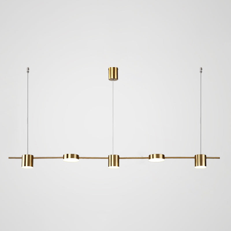 Cylinder Island Lighting Metallic Contemporary Simplicity Pendant Lighting Fixtures for Restaurant