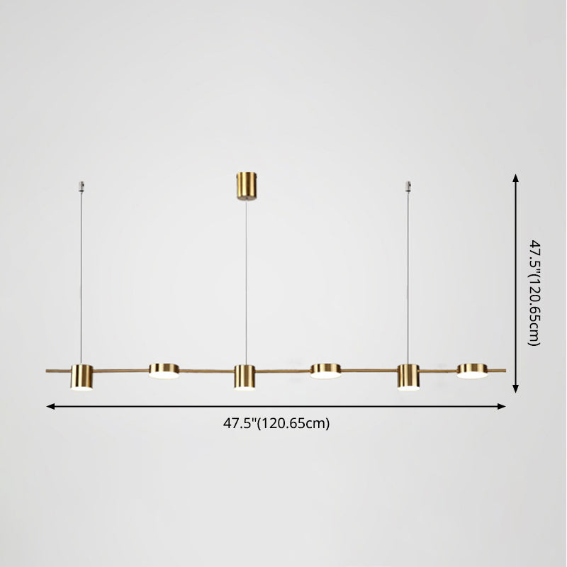 Cylinder Island Lighting Metallic Contemporary Simplicity Pendant Lighting Fixtures for Restaurant