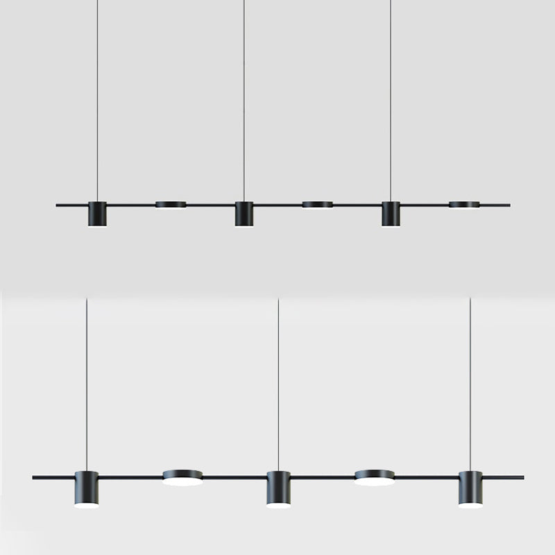 Cylinder Island Lighting Metallic Contemporary Simplicity Pendant Lighting Fixtures for Restaurant