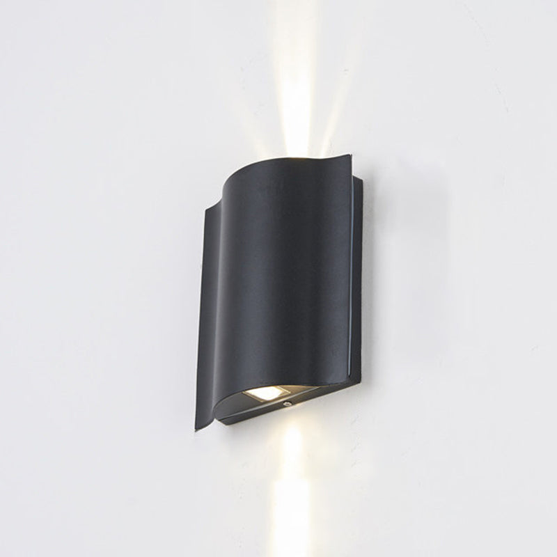 Black Rectangular Outdoor LED Wall Lamp in Modern Creative Style Aluminium Waterproof Wall Sconce