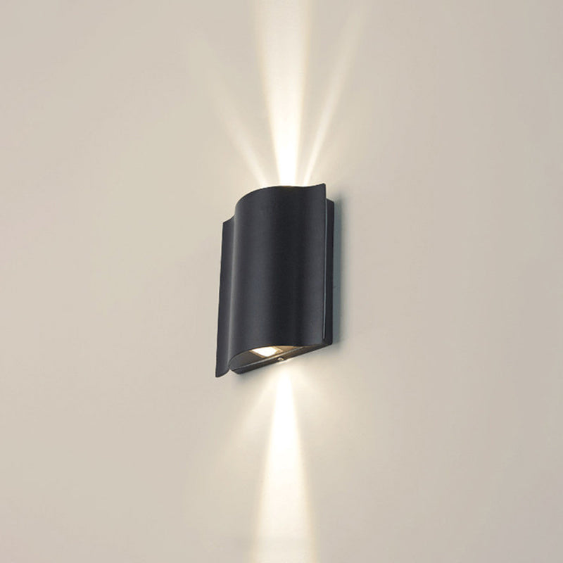 Black Rectangular Outdoor LED Wall Lamp in Modern Creative Style Aluminium Waterproof Wall Sconce