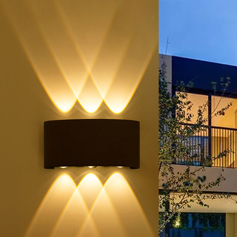 Black Outdoor LED Wall Lamp in Modern Concise Style Aluminium Rectangular Waterproof Wall Sconce