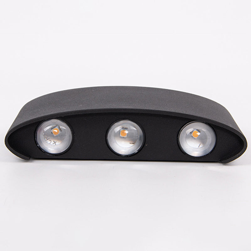 Black Outdoor LED Wall Lamp in Modern Concise Style Aluminium Rectangular Waterproof Wall Sconce