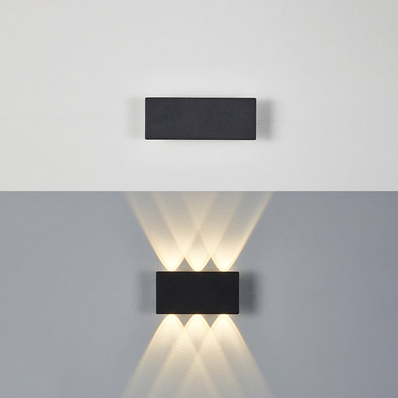 Lámpara de pared LED creativa moderna de aluminio Rectangular Rectangular Water Light en negro