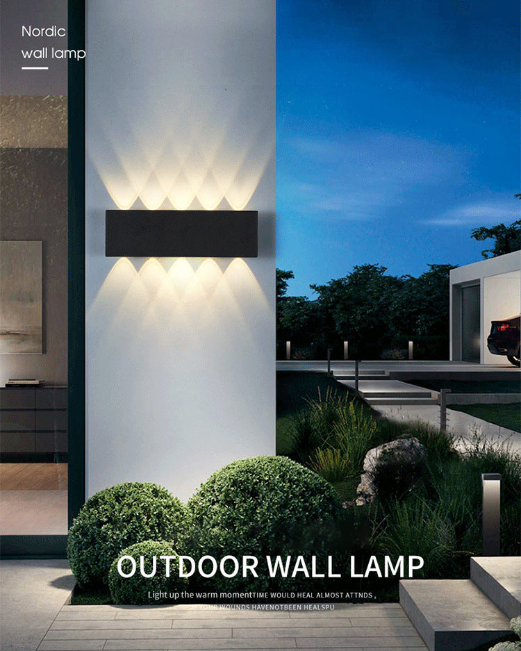 Lámpara de pared LED creativa moderna de aluminio Rectangular Rectangular Water Light en negro