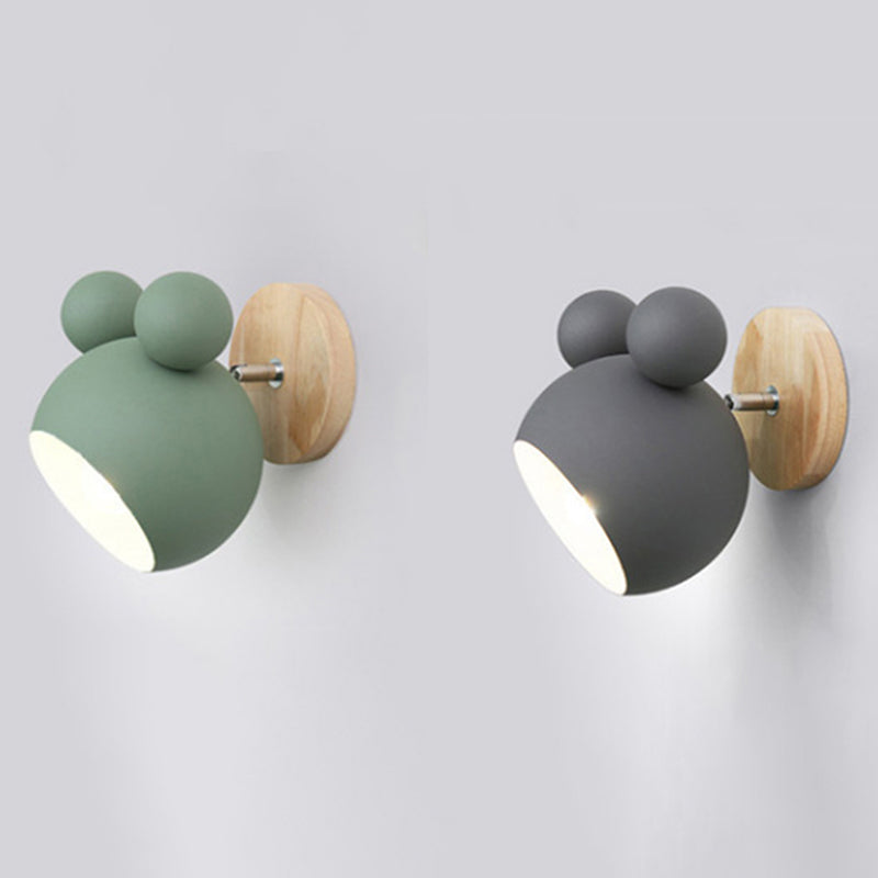 Bedroom Wall Sconce Lighting Minimalist Sconce Light Fixture with Cartoon Metal Shade
