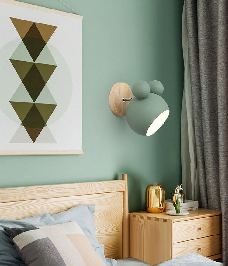 Bedroom Wall Sconce Lighting Minimalist Sconce Light Fixture with Cartoon Metal Shade