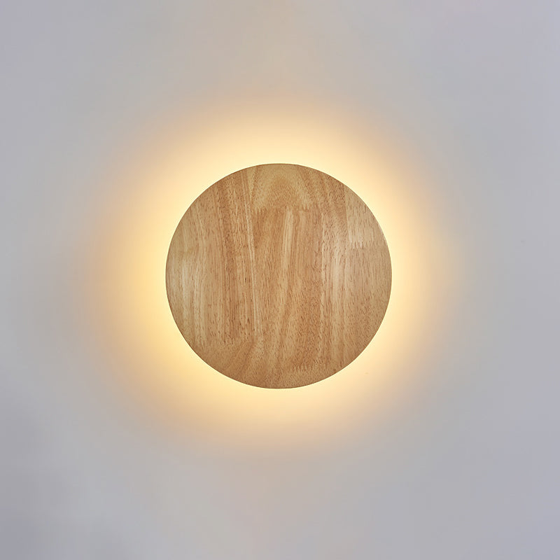 Houten geometrische sConce lamp makelaar minimalistische stijl led beige wandgemonteerde verlichting