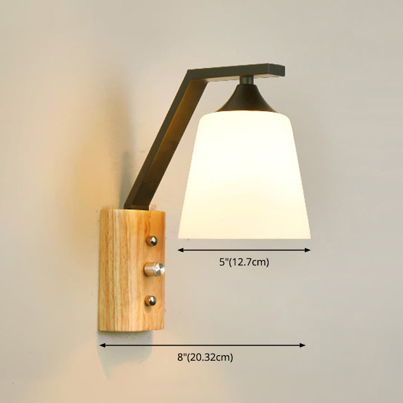 Minimalist Cone Shaped Wall Sconce Lighting Wood Living Room Wall Lighting Fixture