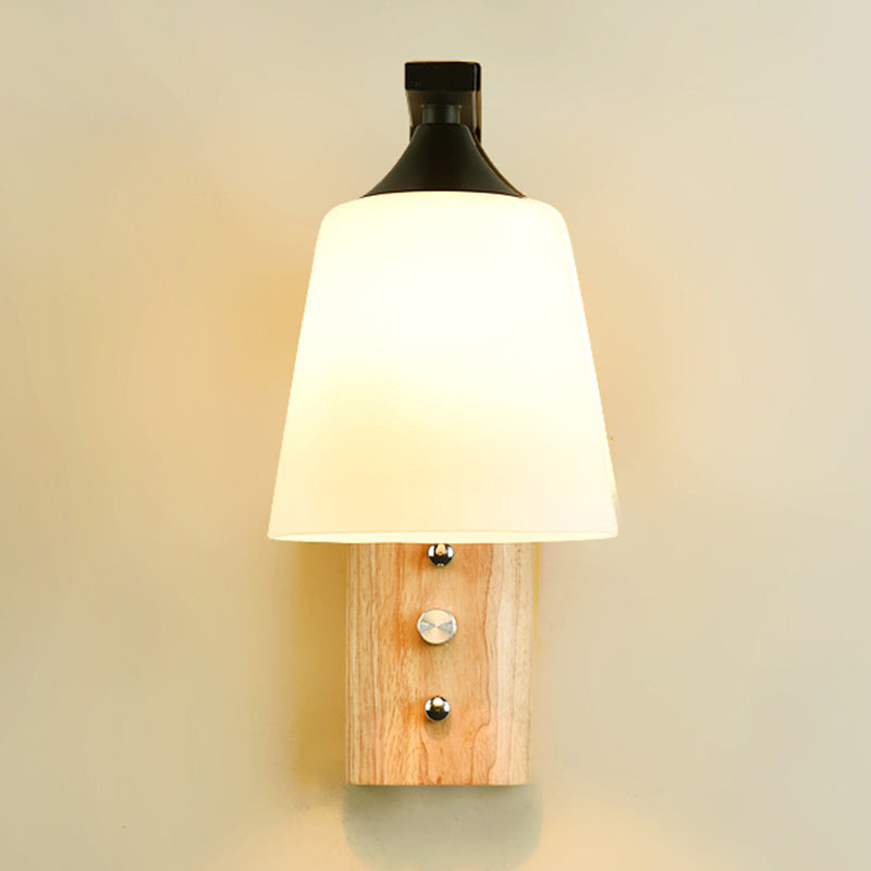 Minimalist Cone Shaped Wall Sconce Lighting Wood Living Room Wall Lighting Fixture