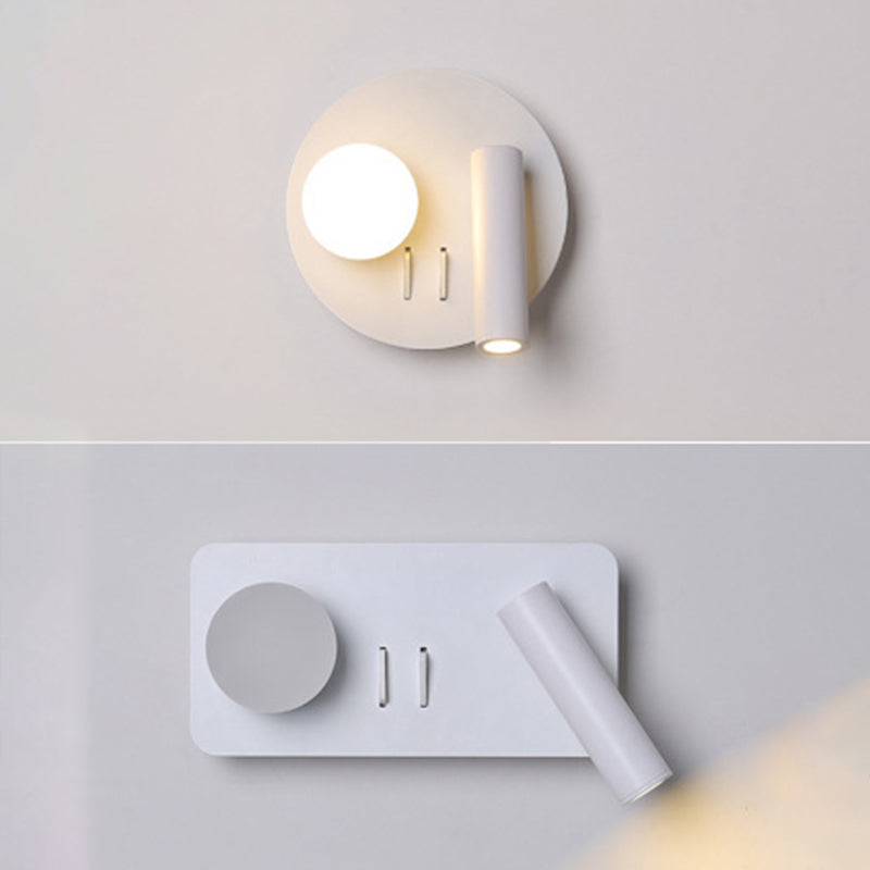 Moderna semplicità lettura da parete luce metallica da parete per un letto